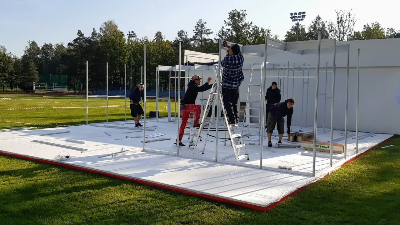 Exhibition stand construction and logistics under one site plan. — ALLEXPO project